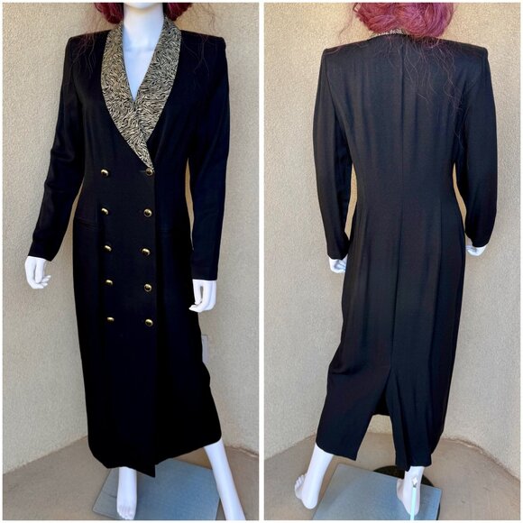 🔥💼Zebra-Collar Power 90s Boss Babe Tux Dress - Sz 8💼🔥 - Picture 4 of 7